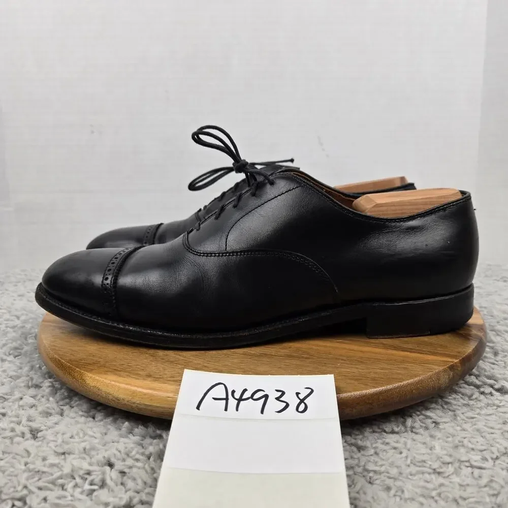 Alden Mens 11.5D 901 Cap Toe Black Leather Business Casual Oxford Dress Shoe